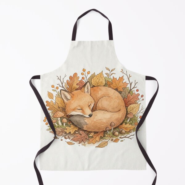 Item preview, Sleeping Fox Autumn Leaves Watercolor designed and sold by AEVORI.