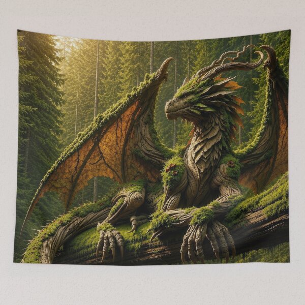 Item preview, Forest Dragon Guardian Fantasy Design – Ancient Woodland Creature Mythical Nature Art designed and sold by DrakariArt.