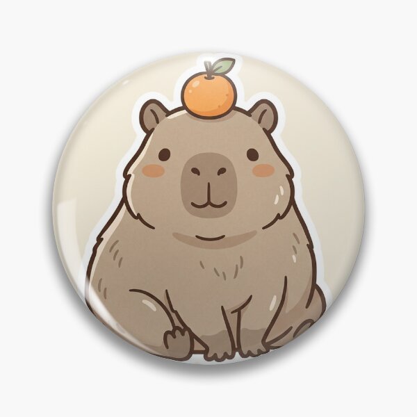 Item preview, Cute Capybara with Orange Kawaii designed and sold by AEVORI.