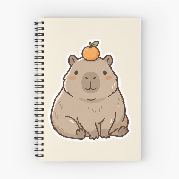 Item preview, Cute Capybara with Orange Kawaii designed and sold by AEVORI.