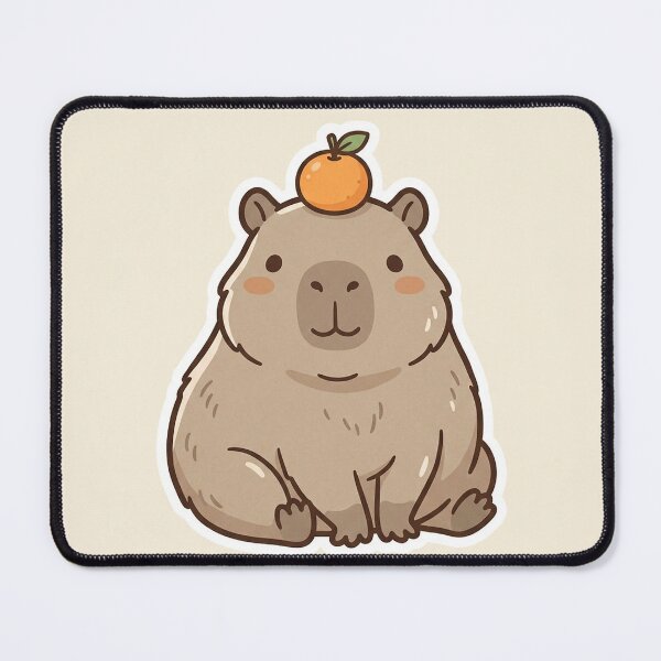 Item preview, Cute Capybara with Orange Kawaii designed and sold by AEVORI.