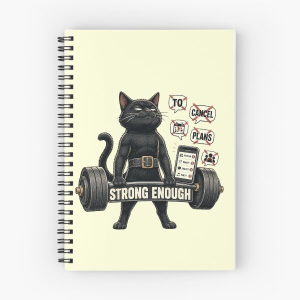 Item preview, Funny Introvert Black Cat Gym Gift designed and sold by Gentlestate.
