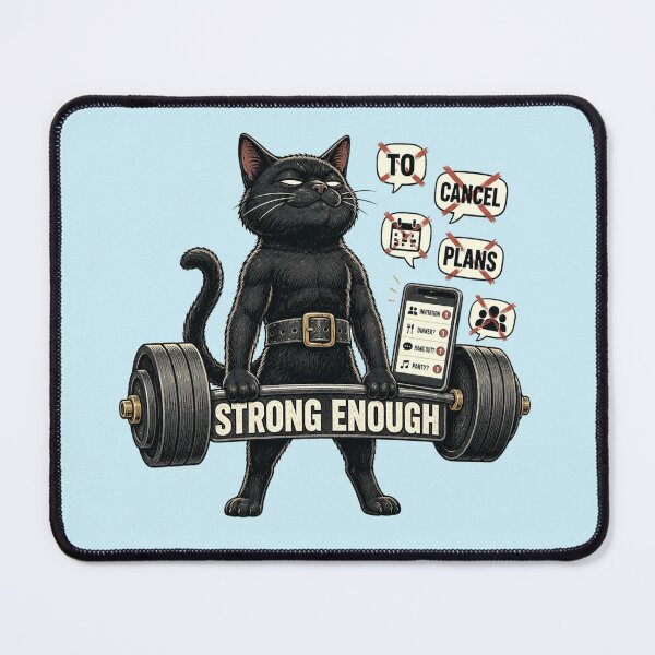 Item preview, Funny Introvert Black Cat Gym Gift designed and sold by Gentlestate.