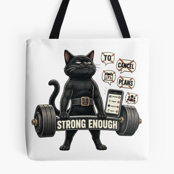 Item preview, Funny Introvert Black Cat Gym Gift designed and sold by Gentlestate.