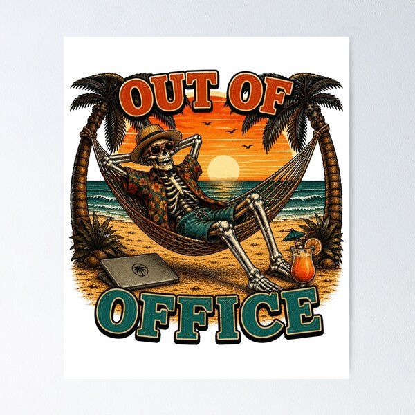 Item preview, Out of Office Tropical Skeleton Beach Vacation designed and sold by the-dovlat.