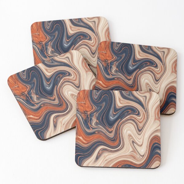 Item preview, Liquid Abstract in Ivory and Copper — Elegant Marble Art designed and sold by SeamPix.