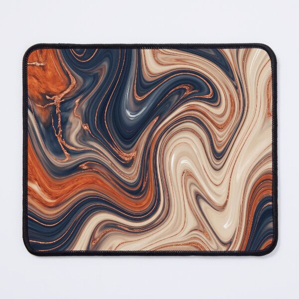 Item preview, Liquid Abstract in Ivory and Copper — Elegant Marble Art designed and sold by SeamPix.