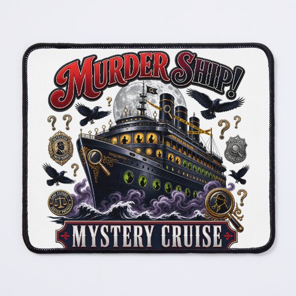 Item preview, Murder Ship Mystery Cruise Vintage Detective Design designed and sold by LinaDesign Store.