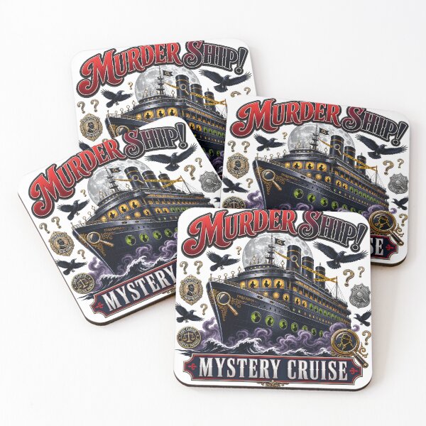 Item preview, Murder Ship Mystery Cruise Vintage Detective Design designed and sold by LinaDesign Store.