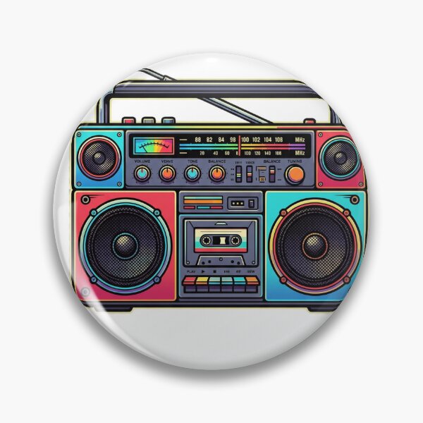 Item preview, Retro Boombox Musical Notes Colorful Vintage Cassette Player designed and sold by Omarmadani.