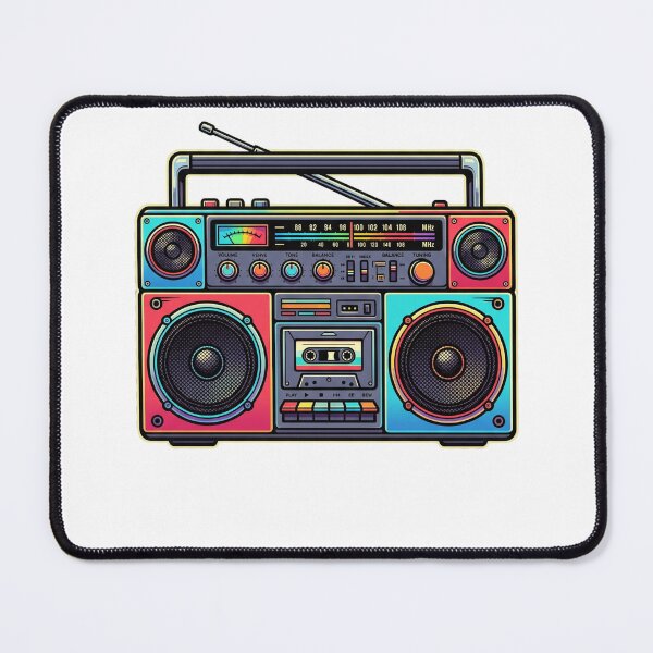 Item preview, Retro Boombox Musical Notes Colorful Vintage Cassette Player designed and sold by Omarmadani.