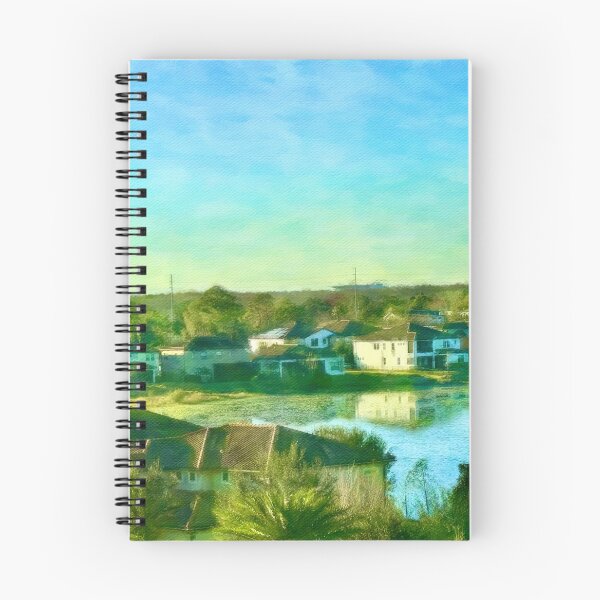 Item preview, Peaceful Lakeside Village Landscape designed and sold by Pamela Storch.