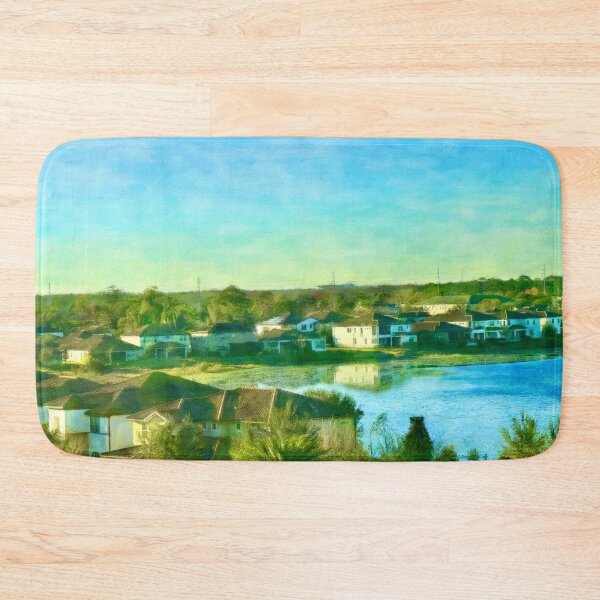 Item preview, Peaceful Lakeside Village Landscape designed and sold by Pamela Storch.