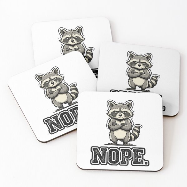 Item preview, Nope Raccoon Funny Introvert Shirt Cute Sarcastic Anti Social Animal Meme designed and sold by PlumArtDesign.