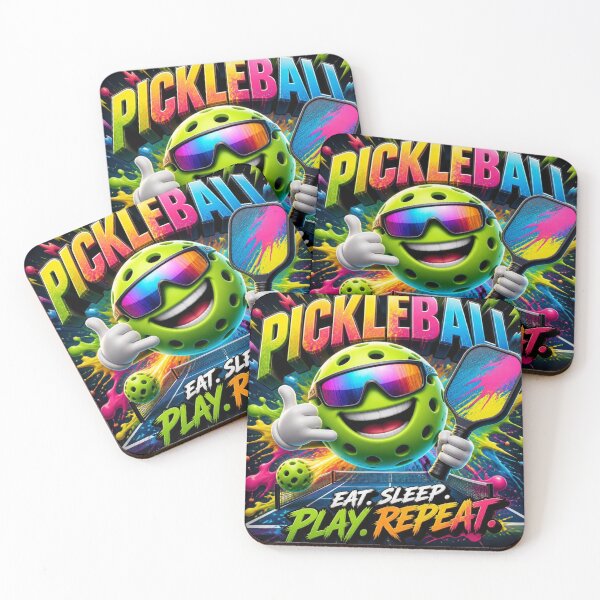 Item preview, Eat Sleep Play Pickleball Repeat Cool Mascot designed and sold by AgnesB77.