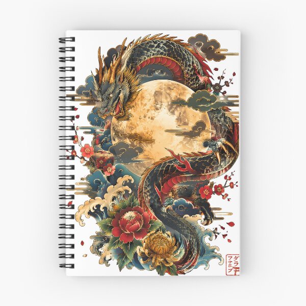 Item preview, Japanese Moon Dragon | Full Moon Mythology Tattoo Art designed and sold by kaxymax.