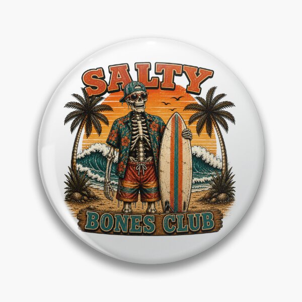 Item preview, Salty Bones Club Surf Skeleton Beach Lifestyle designed and sold by the-dovlat.