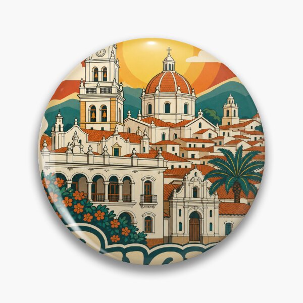 Item preview, Sucre Bolivia Travel Souvenir - Retro Illustration designed and sold by VisualArtsOasis.