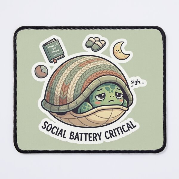Item preview, Social Battery Running Low designed and sold by Safe Haven Pets.