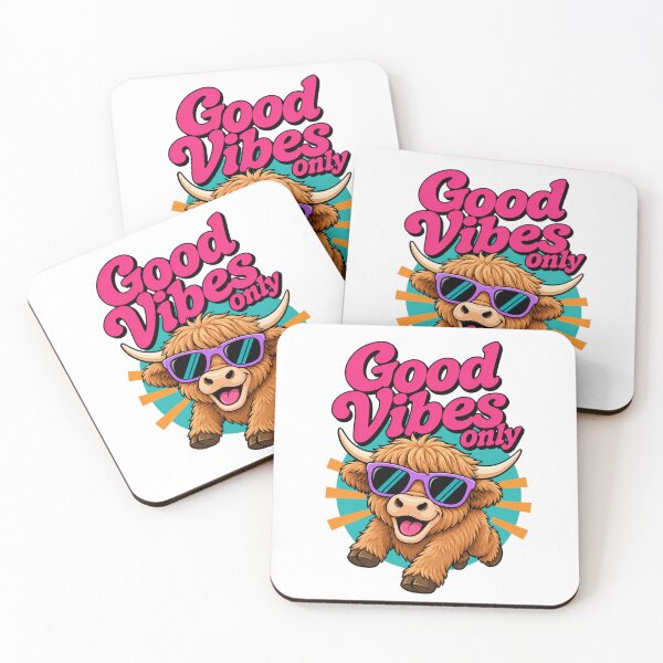 Item preview, Cute Highland Cow Good Vibes Summer Retro designed and sold by the-dovlat.