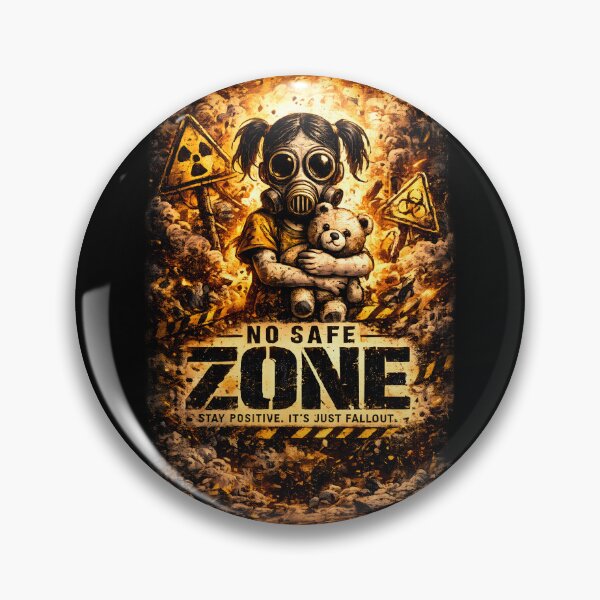 Item preview, No Safe Zone Post Apocalyptic Gas Mask Girl Art designed and sold by DrawHandArt.