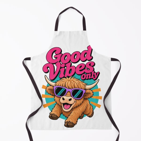 Item preview, Cute Highland Cow Good Vibes Summer Retro designed and sold by the-dovlat.