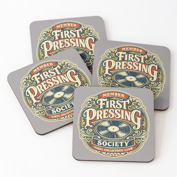 Item preview, First Pressing Society – Vintage Vinyl Collectors Club Badge designed and sold by Golden Era Studio.