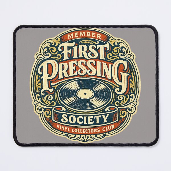 Item preview, First Pressing Society – Vintage Vinyl Collectors Club Badge designed and sold by Golden Era Studio.