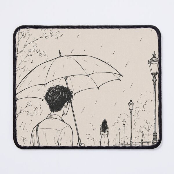 Item preview, Walking Away in the Rain - Minimalist Line Art designed and sold by Paramita Sen.