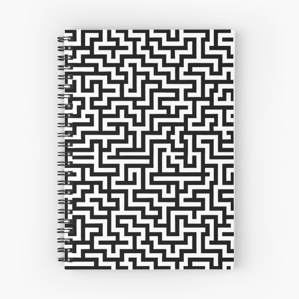 Aperçu de l'œuvre Motif de labyrinthe géométrique moderne en noir et blanc créée et vendue par DigitalArtx-com.
