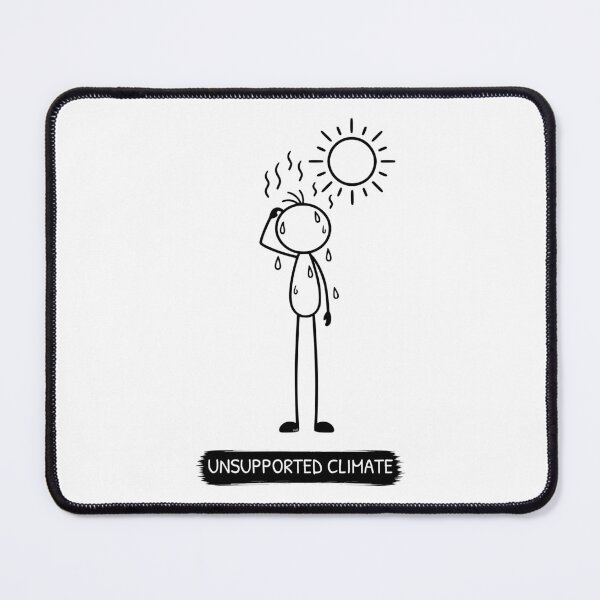 Item preview, Funny Hot Weather T-Shirt | Unsupported Climate | Summer Humour | Minimalist Stick Figure designed and sold by Pebl-Co.