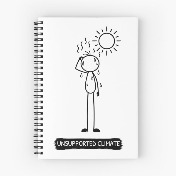 Item preview, Funny Hot Weather T-Shirt | Unsupported Climate | Summer Humour | Minimalist Stick Figure designed and sold by Pebl-Co.