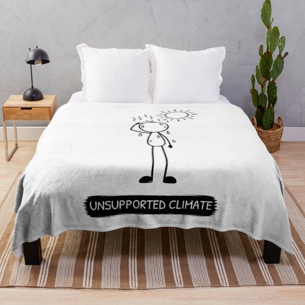 Item preview, Funny Hot Weather T-Shirt | Unsupported Climate | Summer Humour | Minimalist Stick Figure designed and sold by Pebl-Co.