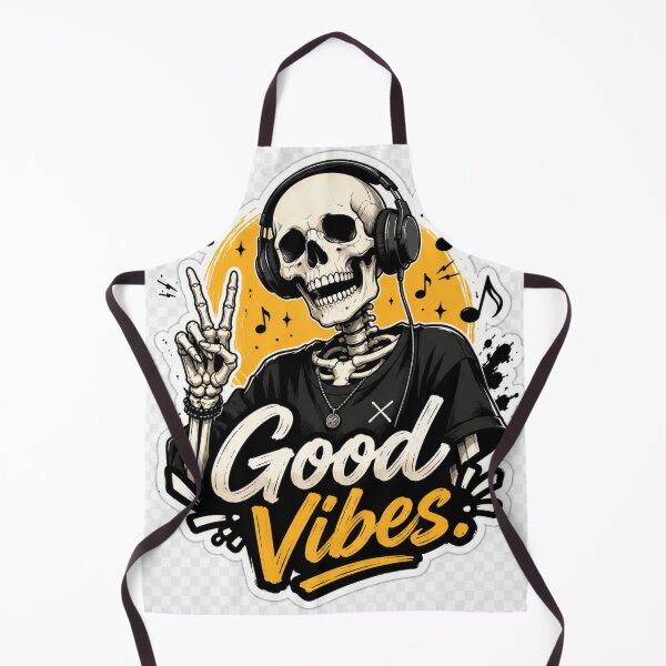 Item preview, Good Vibes Skeleton Sticker | Music Lover Skeleton Design | Cool Headphones Skeleton Art designed and sold by SkeletonMood.