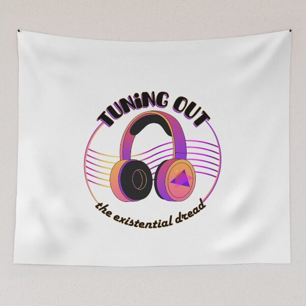 Item preview, Tuning Out The Existential Dread Funny Retro Headphones designed and sold by SunandShade.