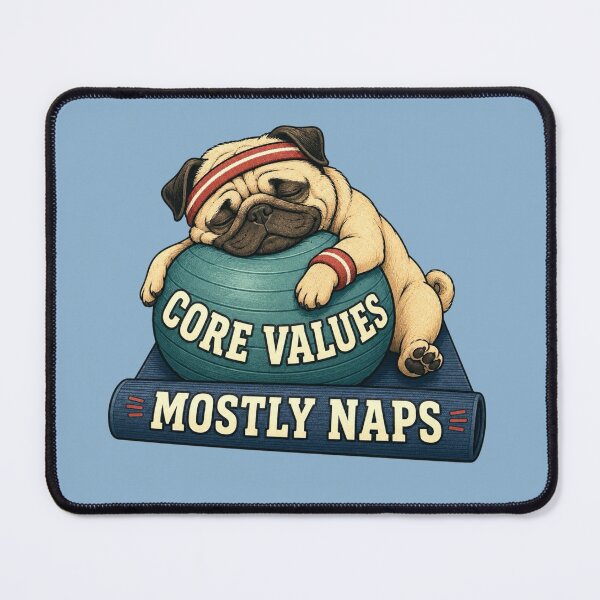 Item preview, Funny Sleepy Pug Workout Humor designed and sold by Gentlestate.