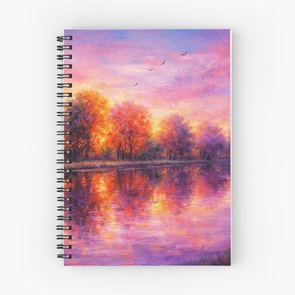 Item preview, Purple and Gold Sunset Landscape Impressionism Painting designed and sold by Joey Santiago.