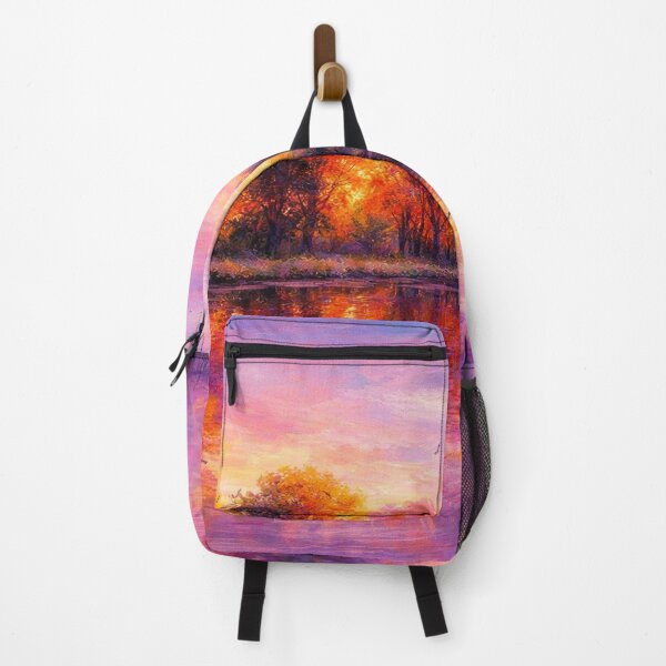 Item preview, Purple and Gold Sunset Landscape Impressionism Painting designed and sold by Joey Santiago.