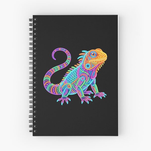 Item preview, Neon Iguana Colorful Glowing Lizard Psychedelic Reptile Cyberpunk Animal Art designed and sold by PlumArtDesign.