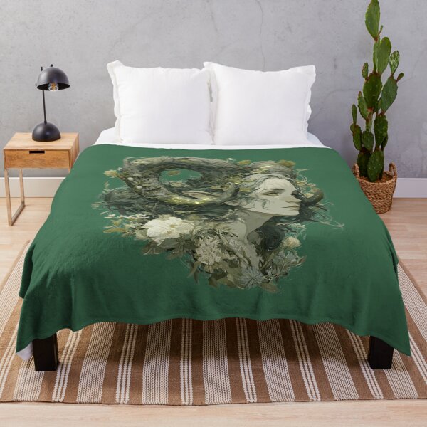 Item preview, Forest Horned Goddess Fantasy Portrait designed and sold by MythicMood.
