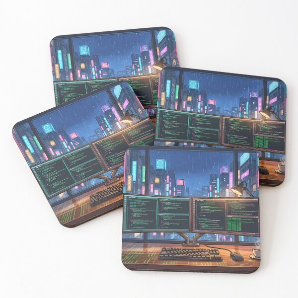 Item preview, Tokyo Cyberpunk Tech Setup Neon City Window designed and sold by cute stuff too.