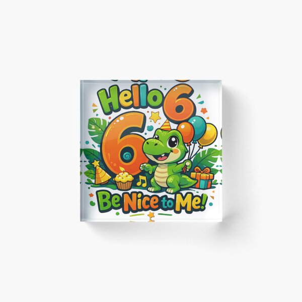 Item preview, Hello 6 Be Nice to Me | Cute 6th Birthday Party Graphic T-Shirt designed and sold by rushaib.