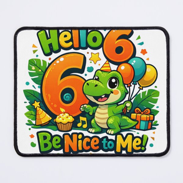 Item preview, Hello 6 Be Nice to Me | Cute 6th Birthday Party Graphic T-Shirt designed and sold by rushaib.