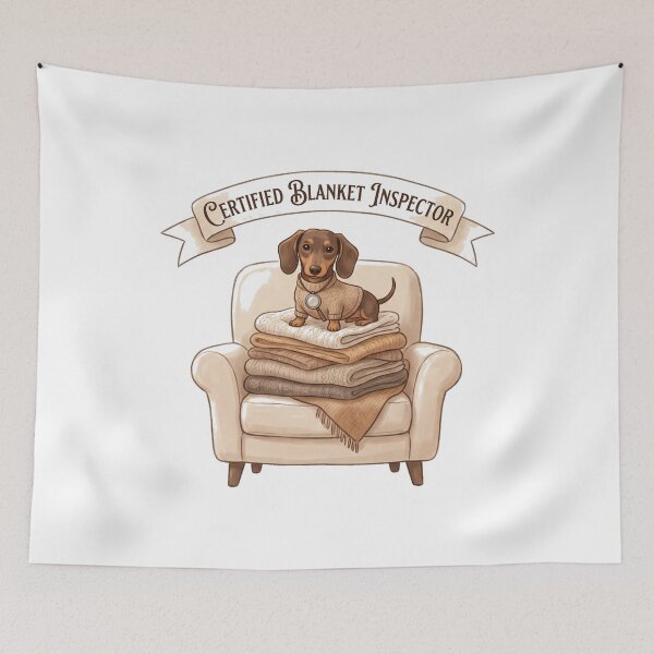Item preview, Certified Blanket Inspector Funny Dachshund Shirt | Cozy Wiener Dog Gift for Doxie Lovers designed and sold by jgoteiner.
