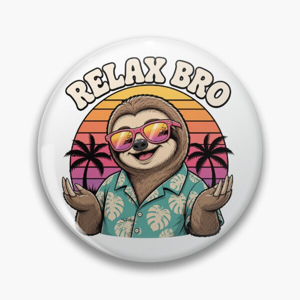 Item preview, Relax Bro Funny Sloth Vintage Sunset designed and sold by the-dovlat.