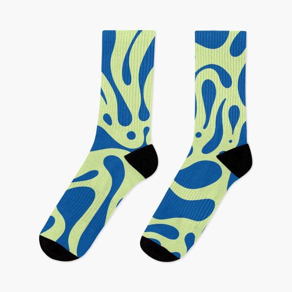 Item preview, Organic Blob Pattern | Abstract Liquid Design | Creamy Avocado & French Blue designed and sold by The High Hippo.