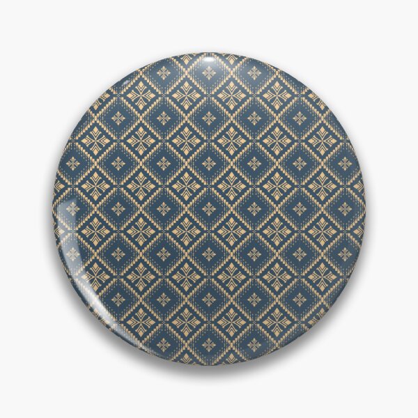 Item preview, Thai Ikat Micro Pattern Navy Gold Seamless Traditional Woven Textile Ethnic Fabric Design designed and sold by KOPatternCo.