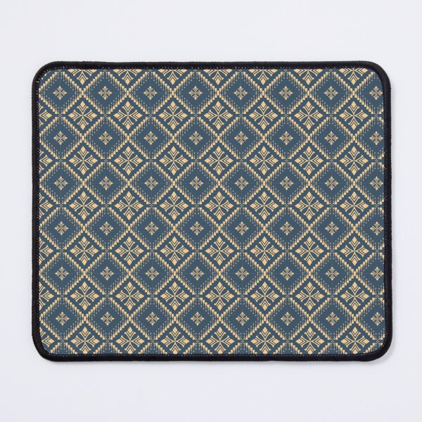 Item preview, Thai Ikat Micro Pattern Navy Gold Seamless Traditional Woven Textile Ethnic Fabric Design designed and sold by KOPatternCo.