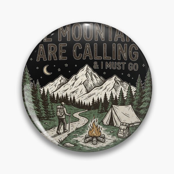 Item preview, The Mountains Are Calling Hiking Camping Vintage Tee designed and sold by InkVerse1999.
