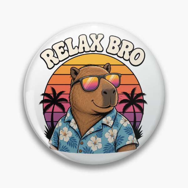 Item preview, Relax Bro Cool Capybara Tropical Vacation designed and sold by the-dovlat.